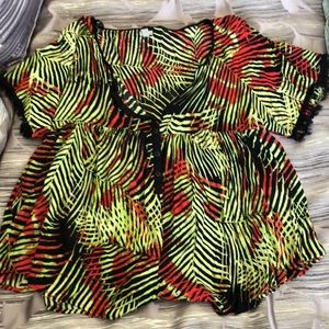 Palm tree print romper